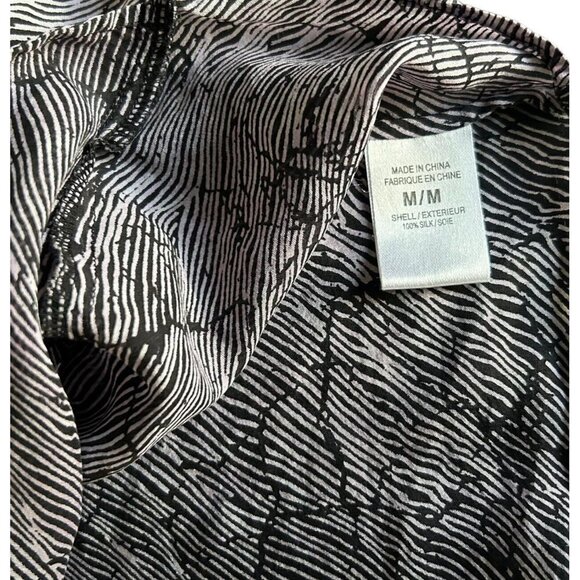 Theory Women’s Blouse 100% Silk Top Size M Sleeveless Hidden Pockets Abstract - Picture 10 of 12